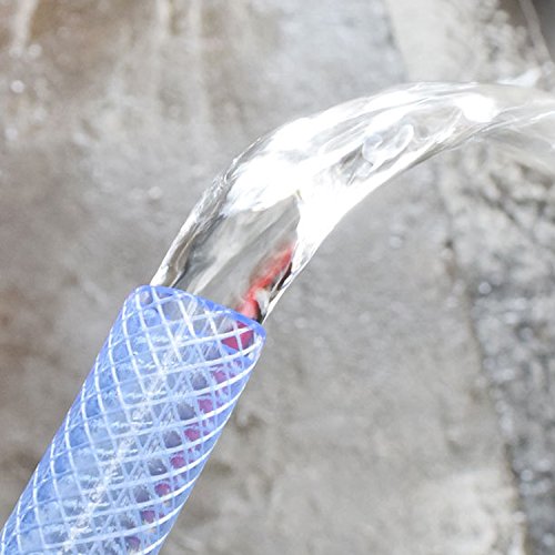 Homend 3/8" x 100' ID High Pressure Braided Clear Flexible Industrial PVC Tubing Heavy Duty UV Chemical Resistant Vinyl Hose Water (3/8" ID X 100FT)