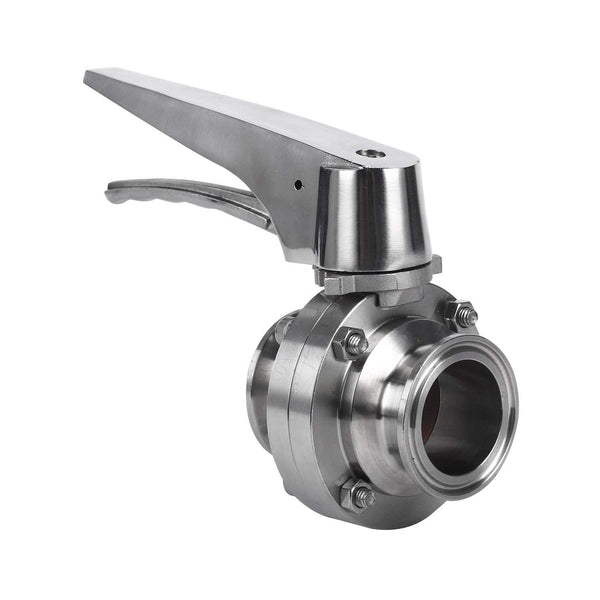 Homend 1.5" Sanitary Tri Clamp Butterfly Valve with Trigger Handle and EPDM Seal, Stainless Steel 304 (1.5" OD:50.5MM; ID:38.1MM)