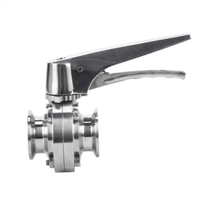 Homend 1.5" Sanitary Tri Clamp Butterfly Valve with Trigger Handle and EPDM Seal, Stainless Steel 304 (1.5" OD:50.5MM; ID:38.1MM)