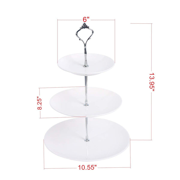 Homend 3 Tier Round Serving Tray Platters, Appetizer or Dessert Cupcakes And Cake Stand Great for Weddings, Tea Party, Holiday Dinners, or Birthday Parties