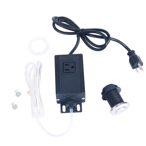 Homend Sink Top Air Switch Kit, Garbage Disposal Air Switch Sink Top Button Single Outlet Single Control for Dishwasher