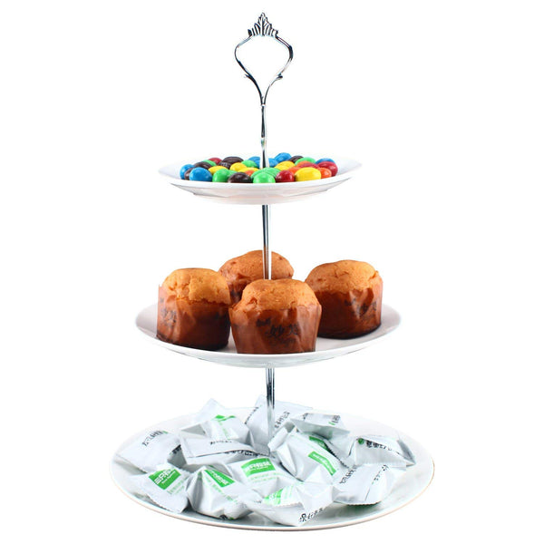 Homend 3 Tier Round Serving Tray Platters, Appetizer or Dessert Cupcakes And Cake Stand Great for Weddings, Tea Party, Holiday Dinners, or Birthday Parties