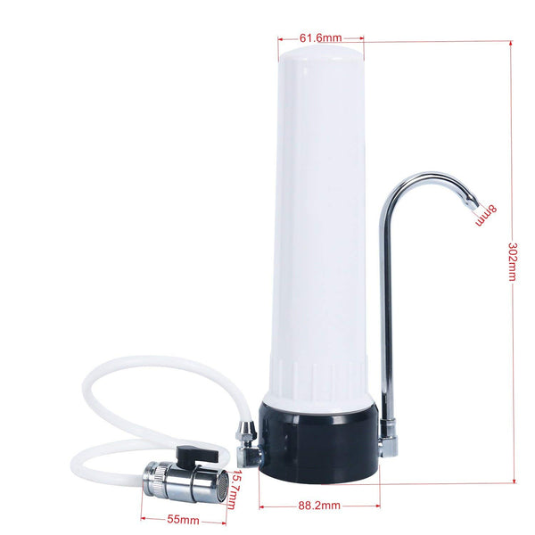 Homend Countertop Water Purifier Filter Drinking Water Clean Purifier Ceramic Carbon Single Filter Home Kitchen Faucet ((0.9 Micron filtration)