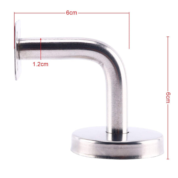 Homend Stainless Steel Wall Mount Stair Handrail Brackets w/Base Flange Cover for Wood or Metal Flat Surface Square Top Railing, Satin Finish, 5-Pack