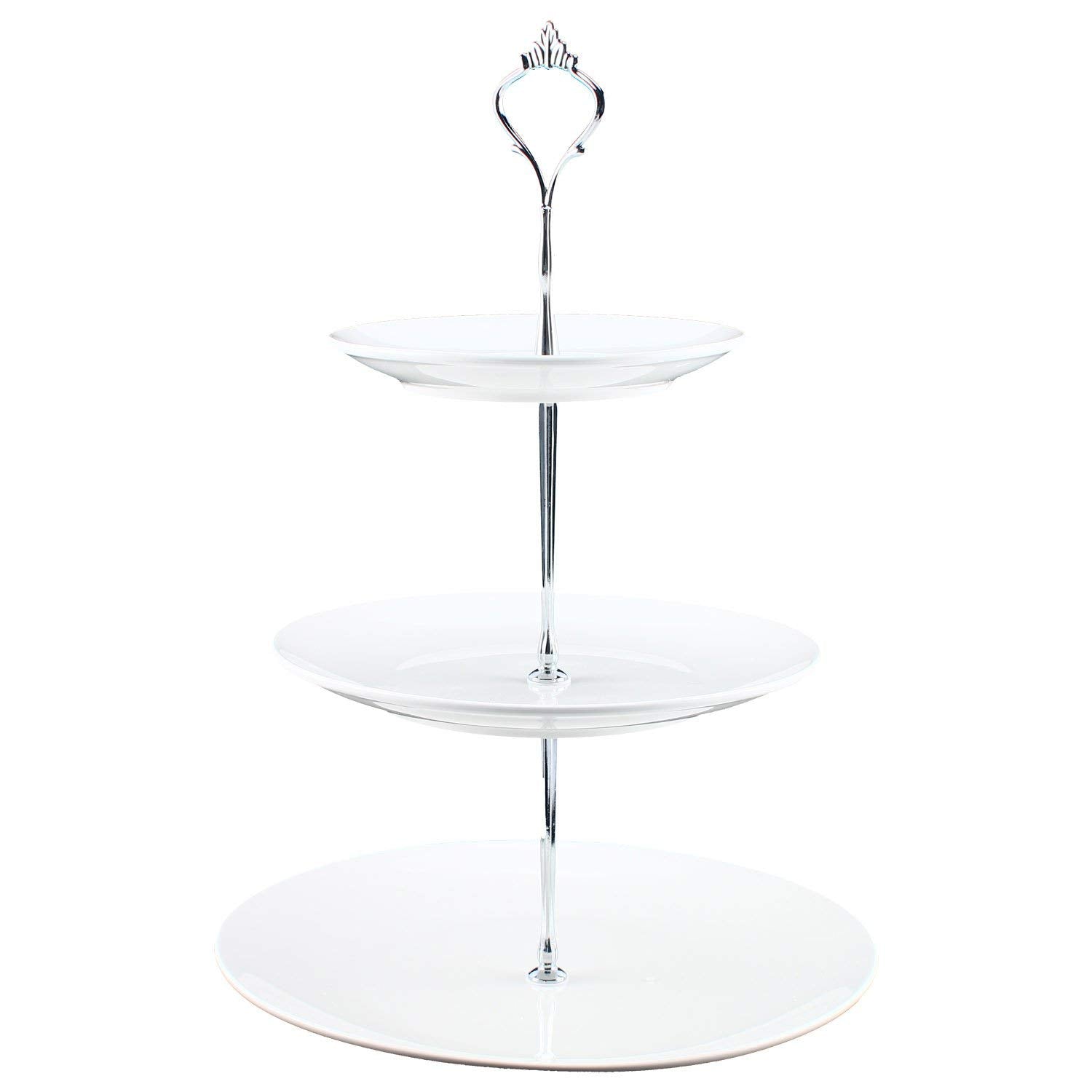 Homend 3 Tier Round Serving Tray Platters, Appetizer or Dessert Cupcakes And Cake Stand Great for Weddings, Tea Party, Holiday Dinners, or Birthday Parties
