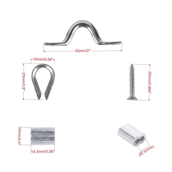 Fit 1/8" Stainless Steel Wire Rope Cable for Wood Posts