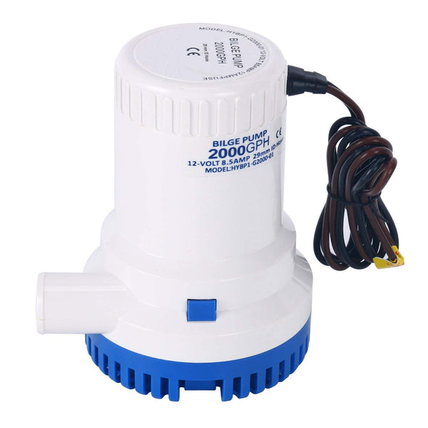 DasMarine 2000 GPH 12v Boat Marine Plumbing Electric Bilge Pump