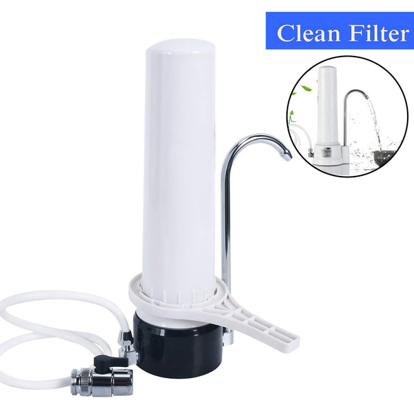 Homend Countertop Water Purifier Filter Drinking Water Clean Purifier Ceramic Carbon Single Filter Home Kitchen Faucet ((0.9 Micron filtration)