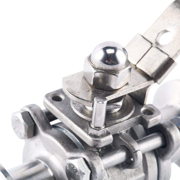 Homend Stainless Steel 304 1" Sanitary Ball Valve Fits 1.5" Tri-Clamp Clover, PTFE Lined, Two Way & Three Piece (1 inch Tube OD Quick Clamp)