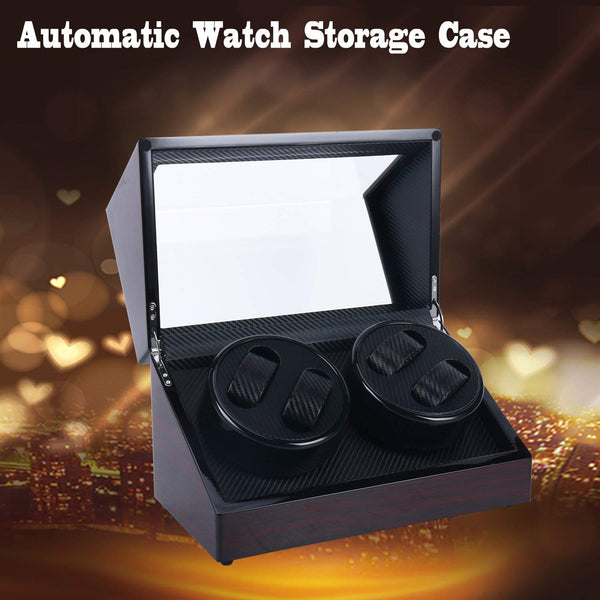 Homend 4+0 Automatic Watch Winder Carbon Fiber Jewelry Storage Case Watches Display Box