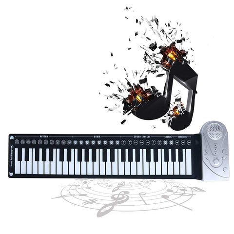 Homend 49 Key Roll Up Keyboard Piano Portable Soft Elastic Electronic Music Key Piano for Beginners Gift
