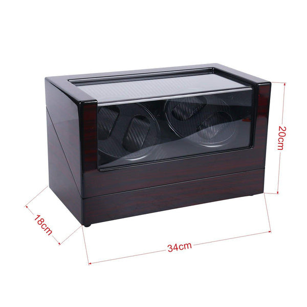 Homend 4+0 Automatic Watch Winder Carbon Fiber Jewelry Storage Case Watches Display Box