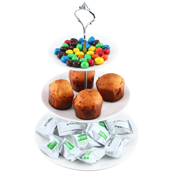 Homend 3 Tier Round Serving Tray Platters, Appetizer or Dessert Cupcakes And Cake Stand Great for Weddings, Tea Party, Holiday Dinners, or Birthday Parties