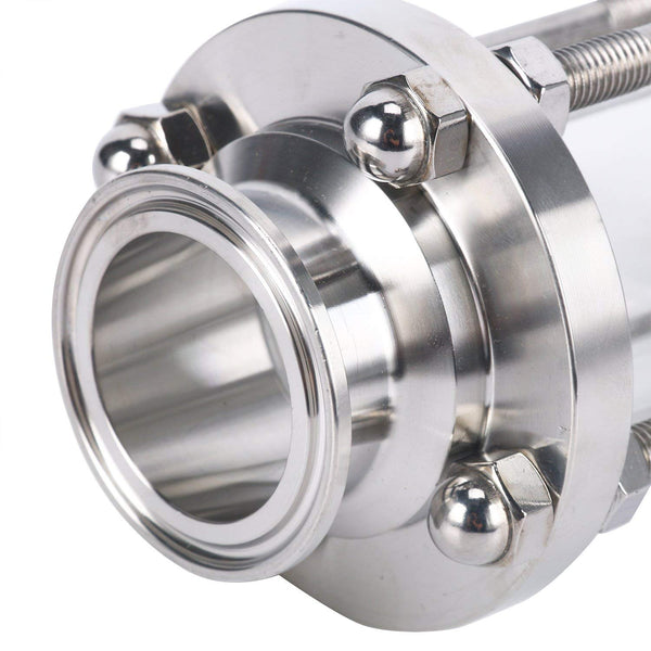 Homend 1.5" Sanitary Sight Glass In-Line Sight Glass with Clamp End, Flow Sanitary Straight Sight Glass Tri-clamp Stainless Steel SS316 (1.5" OD:50.5MM; ID:38.1MM)