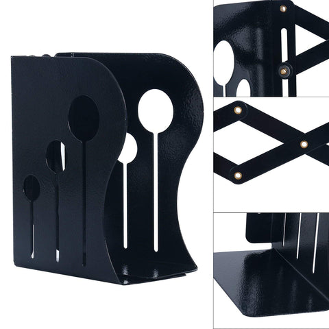 Homend Bookends Metal Iron Adjustable Books Holder Stand Desk Heavy Duty Nonskid Bookend