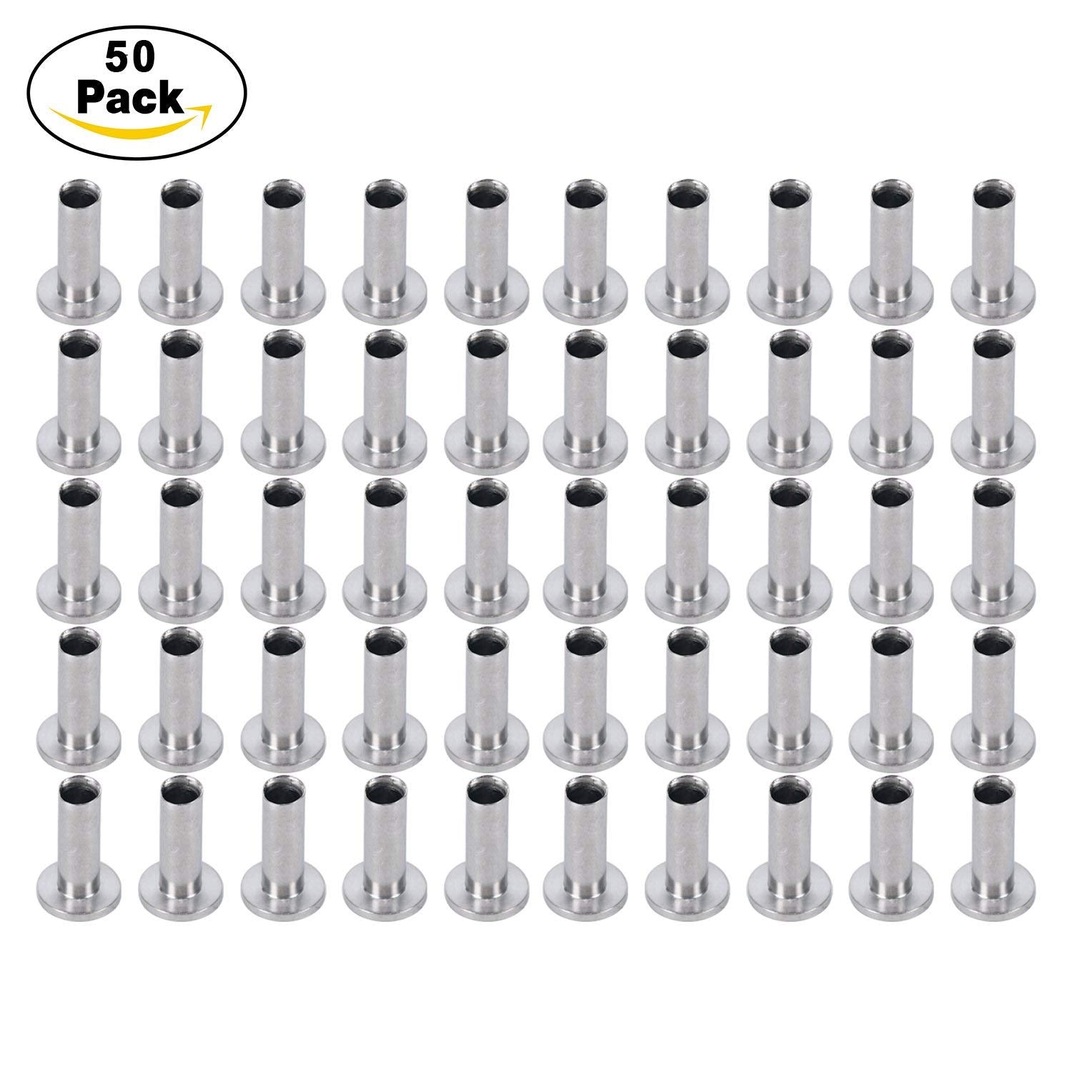 DasMarine 50PCS Stainless Steel Protector Sleeves for 1/8" Cable Railing, T316 Marine Grade