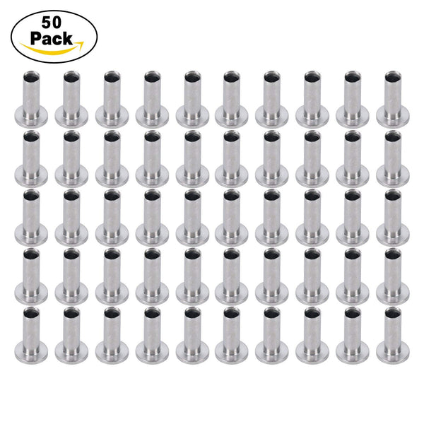 DasMarine 50PCS Stainless Steel Protector Sleeves for 1/8" Cable Railing, T316 Marine Grade