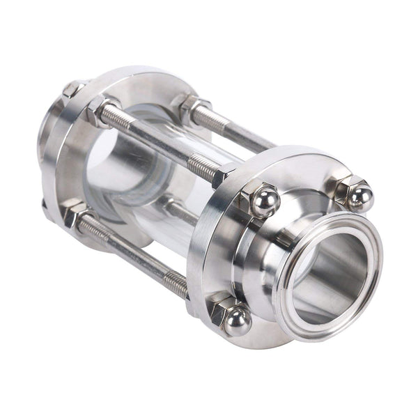 Homend 1.5" Sanitary Sight Glass In-Line Sight Glass with Clamp End, Flow Sanitary Straight Sight Glass Tri-clamp Stainless Steel SS316 (1.5" OD:50.5MM; ID:38.1MM)
