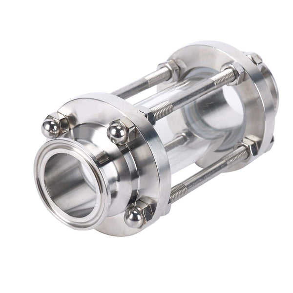 Homend 1.5" Sanitary Sight Glass In-Line Sight Glass with Clamp End, Flow Sanitary Straight Sight Glass Tri-clamp Stainless Steel SS316 (1.5" OD:50.5MM; ID:38.1MM)