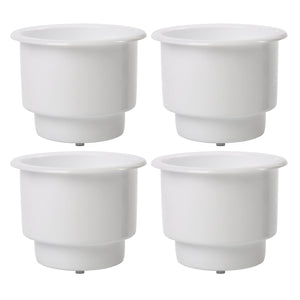 4Pcs White Plastic Cup Drink Can Holder with Drain