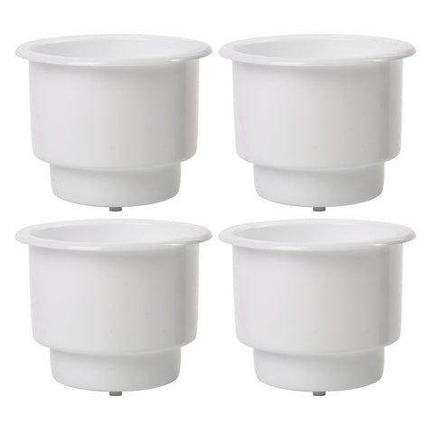 4Pcs White Plastic Cup Drink Can Holder with Drain