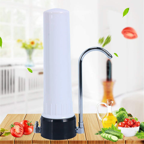 Homend Countertop Water Purifier Filter Drinking Water Clean Purifier Ceramic Carbon Single Filter Home Kitchen Faucet ((0.9 Micron filtration)