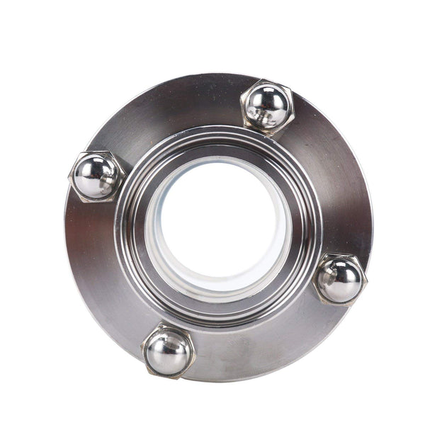 Homend 1.5" Sanitary Sight Glass In-Line Sight Glass with Clamp End, Flow Sanitary Straight Sight Glass Tri-clamp Stainless Steel SS316 (1.5" OD:50.5MM; ID:38.1MM)