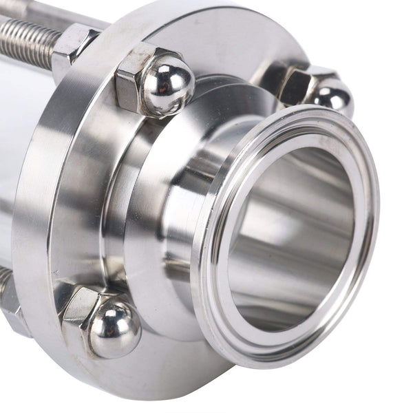 Homend 1.5" Sanitary Sight Glass In-Line Sight Glass with Clamp End, Flow Sanitary Straight Sight Glass Tri-clamp Stainless Steel SS316 (1.5" OD:50.5MM; ID:38.1MM)