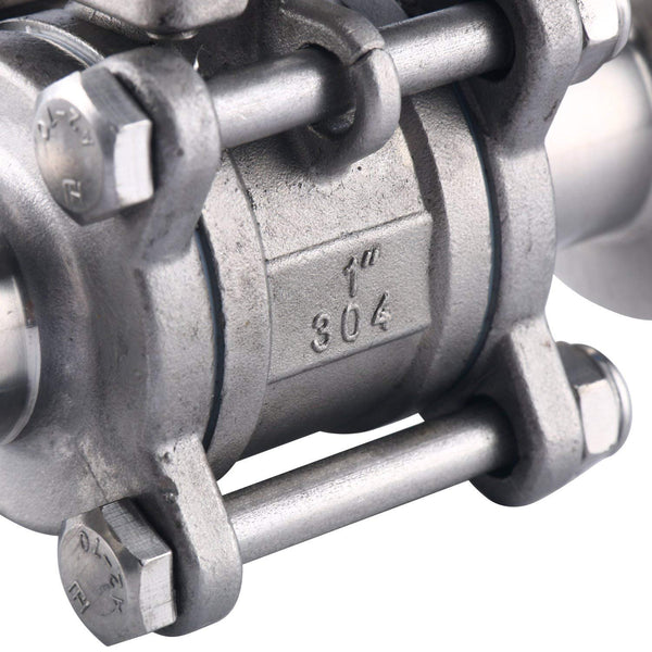 Homend Stainless Steel 304 1" Sanitary Ball Valve Fits 1.5" Tri-Clamp Clover, PTFE Lined, Two Way & Three Piece (1 inch Tube OD Quick Clamp)