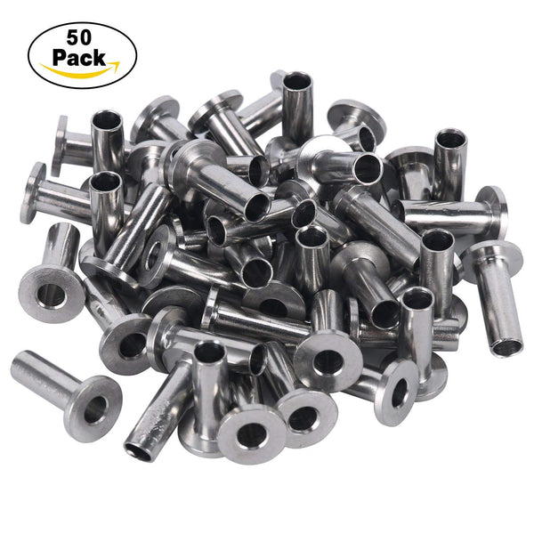 DasMarine 50PCS Stainless Steel Protector Sleeves for 1/8" Cable Railing, T316 Marine Grade
