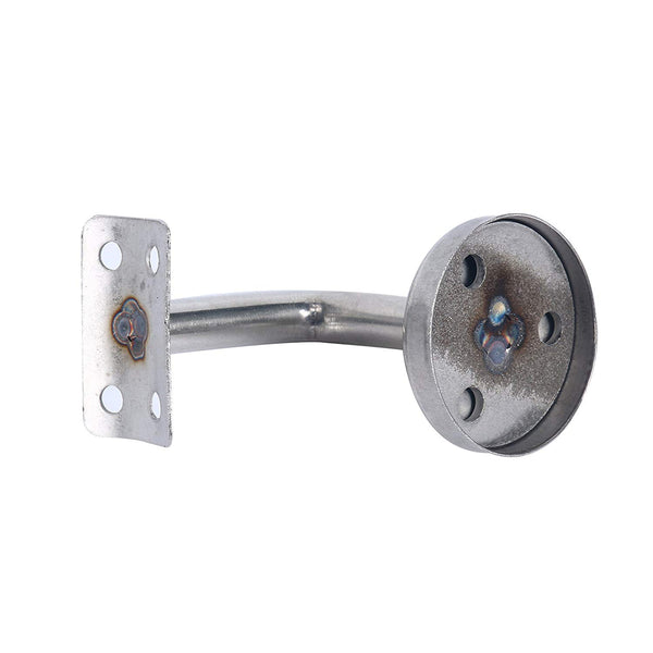 Homend Stainless Steel Wall Mount Stair Handrail Brackets w/Base Flange Cover for Wood or Metal Flat Surface Square Top Railing, Satin Finish, 5-Pack