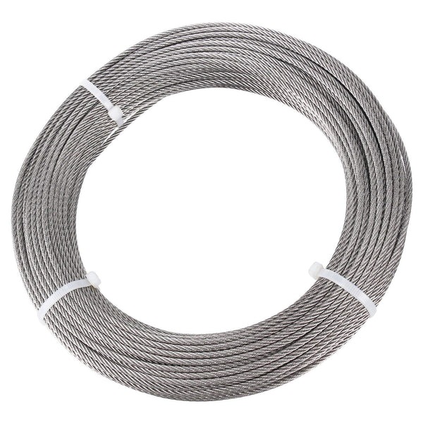 DasMarine Stainless Aircraft Steel Wire Rope Cable for Railing,Decking, DIY Balustrade, 1/8Inch,7x7,164Feet
