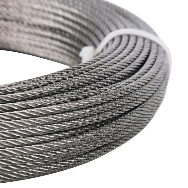 DasMarine Stainless Aircraft Steel Wire Rope Cable for Railing,Decking, DIY Balustrade, 1/8Inch,7x7,164Feet
