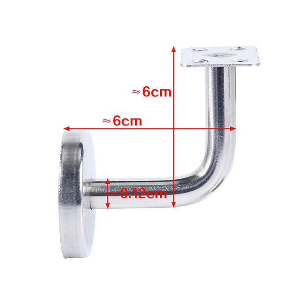 Homend Stainless Steel Wall Mount Stair Handrail Brackets w/Base Flange Cover for Wood or Metal Flat Surface Square Top Railing, Satin Finish, 5-Pack