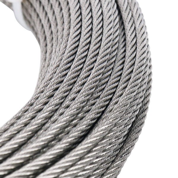 DasMarine Stainless Aircraft Steel Wire Rope Cable for Railing,Decking, DIY Balustrade, 1/8Inch,7x7,164Feet