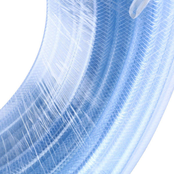 Homend 3/8" x 100' ID High Pressure Braided Clear Flexible Industrial PVC Tubing Heavy Duty UV Chemical Resistant Vinyl Hose Water (3/8" ID X 100FT)