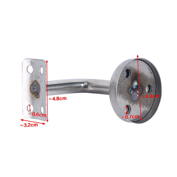 Homend Stainless Steel Wall Mount Stair Handrail Brackets w/Base Flange Cover for Wood or Metal Flat Surface Square Top Railing, Satin Finish, 5-Pack