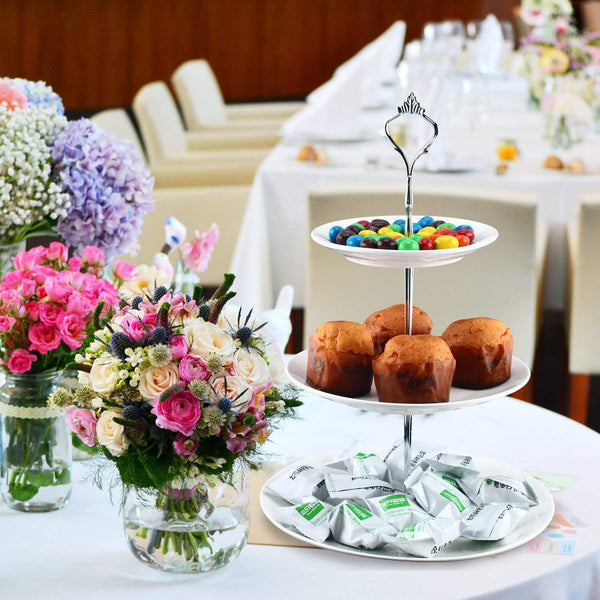 Homend 3 Tier Round Serving Tray Platters, Appetizer or Dessert Cupcakes And Cake Stand Great for Weddings, Tea Party, Holiday Dinners, or Birthday Parties